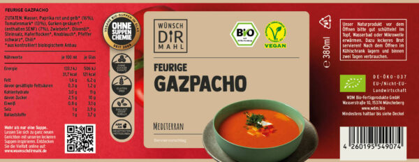 Wünsch Dir Mahl Feuriges Gazpacho Etikett